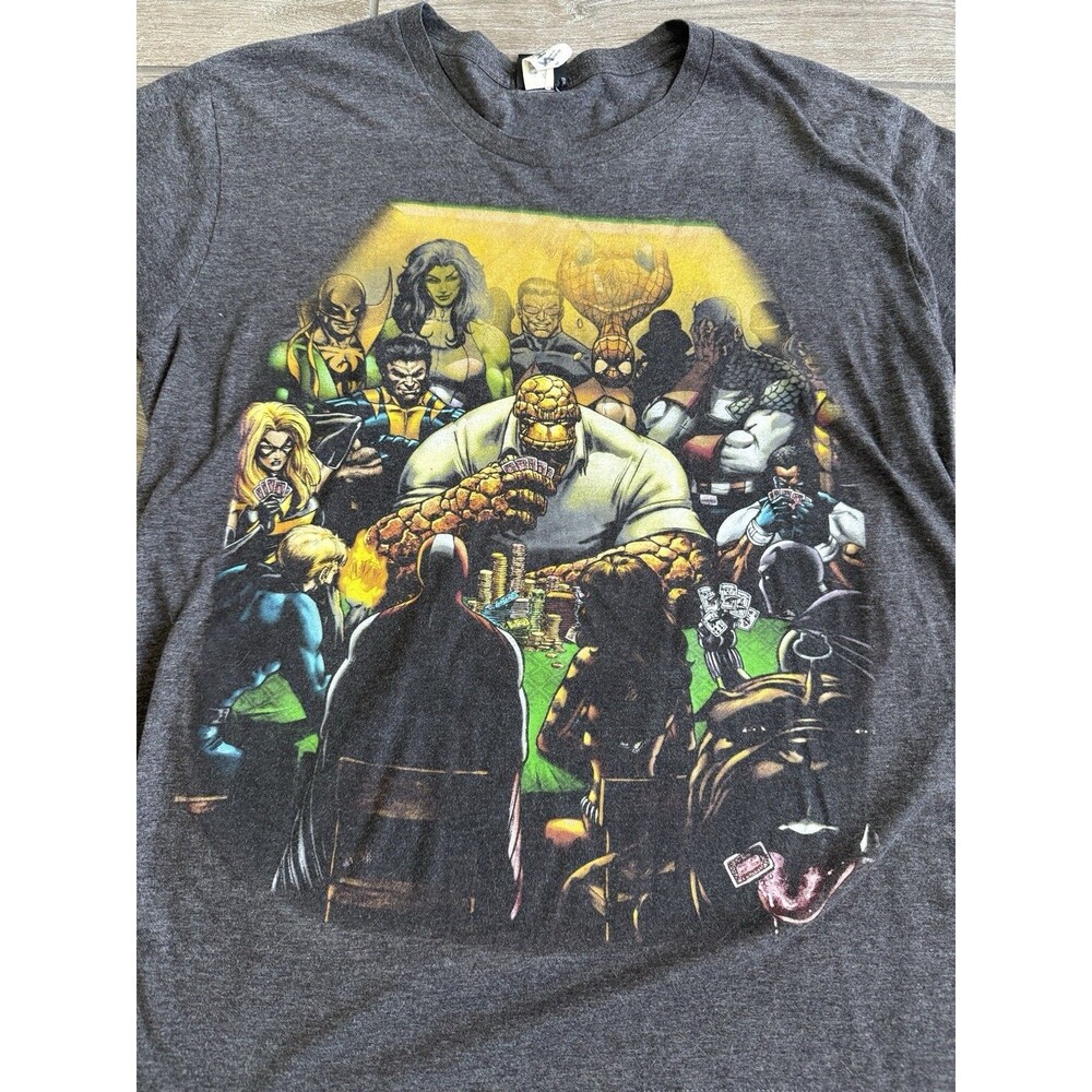 Vintage Y2K Marvel Mad Engine Poker Game Thing Fantastic Four Graphic Tee Size M